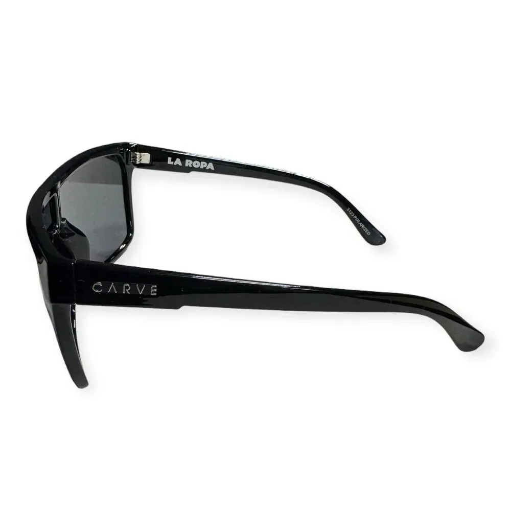 Carve La‎ Ropa Polarized Sunglasses Black Gloss Oversized Shield Frames